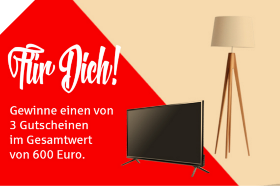 Gewinnbeispiele für Gutscheine: Fernseher, Stehlampe
