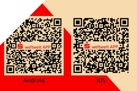 QR-Code für Android und für iOS für die S-Weltweit APP