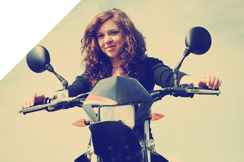 Foto von Tanja Dietz auf einem Motorrad