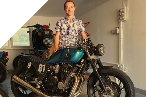 Foto von Eric mit Motorrad